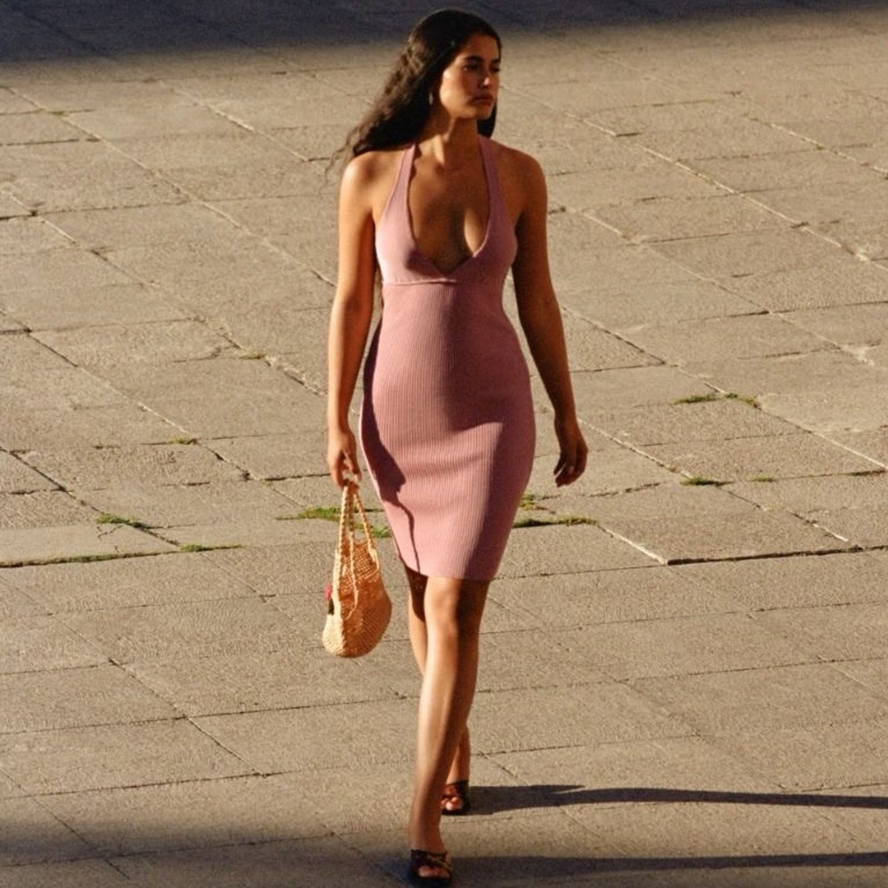 Rouje Dusty Pink Midi Dress - Madalena
